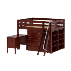 Maxtrix Full Mid Loft Bed With Angled Ladder, Storage + Desk 31 Maxtrix Full Mid Loft Bed With Angled Ladder, Storage + Desk -Kids Furniture KONG23L CS 98cb6f1b 50bf 48c5 afaf 84b89f0ef52a