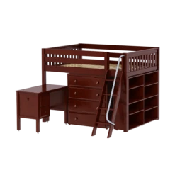 Maxtrix Full Mid Loft Bed With Angled Ladder, Storage + Desk 27 Maxtrix Full Mid Loft Bed With Angled Ladder, Storage + Desk -Kids Furniture KONG23L CS f79d6a82 3a18 45be 8107 a34b8a217310