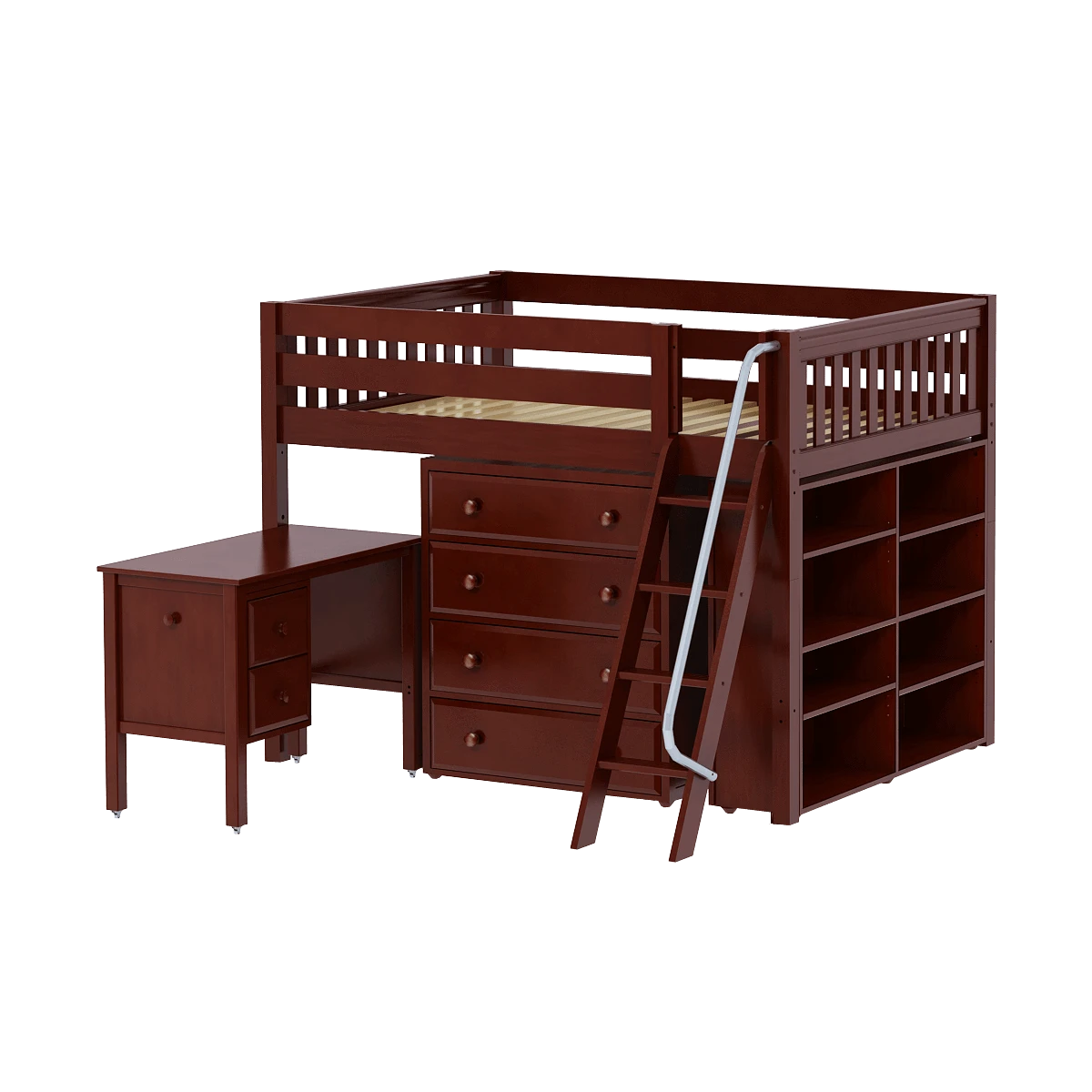 Maxtrix Full Mid Loft Bed With Angled Ladder, Storage + Desk 10 Maxtrix Full Mid Loft Bed With Angled Ladder, Storage + Desk - Image 8