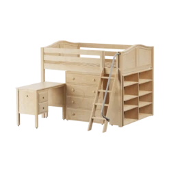 Maxtrix Full Mid Loft Bed With Angled Ladder, Storage + Desk 23 Maxtrix Full Mid Loft Bed With Angled Ladder, Storage + Desk -Kids Furniture KONG23L NC bfb80d4a 9f83 4cd8 a01a 296d1139c962