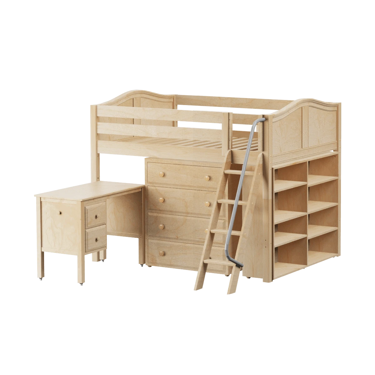 Maxtrix Full Mid Loft Bed With Angled Ladder, Storage + Desk 6 Maxtrix Full Mid Loft Bed With Angled Ladder, Storage + Desk - Image 4