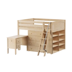 Maxtrix Full Mid Loft Bed With Angled Ladder, Storage + Desk 35 Maxtrix Full Mid Loft Bed With Angled Ladder, Storage + Desk -Kids Furniture KONG23L NP 0e1b8c80 cdca 4f74 9c84 30430cd92a97