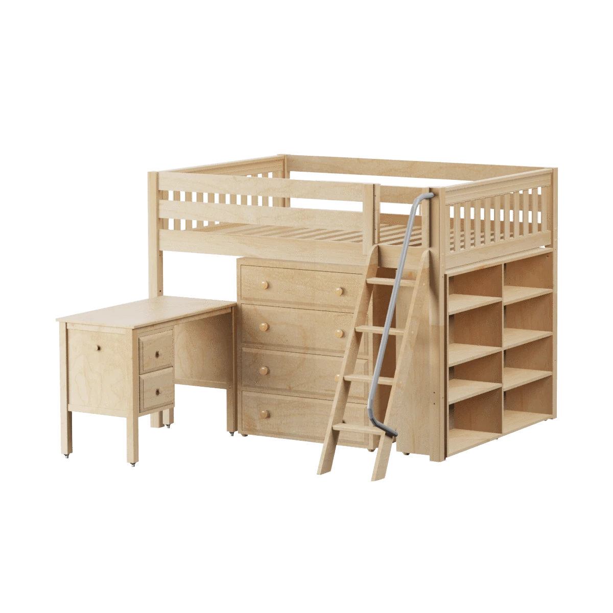 Maxtrix Full Mid Loft Bed With Angled Ladder, Storage + Desk 17 Maxtrix Full Mid Loft Bed With Angled Ladder, Storage + Desk - Image 15