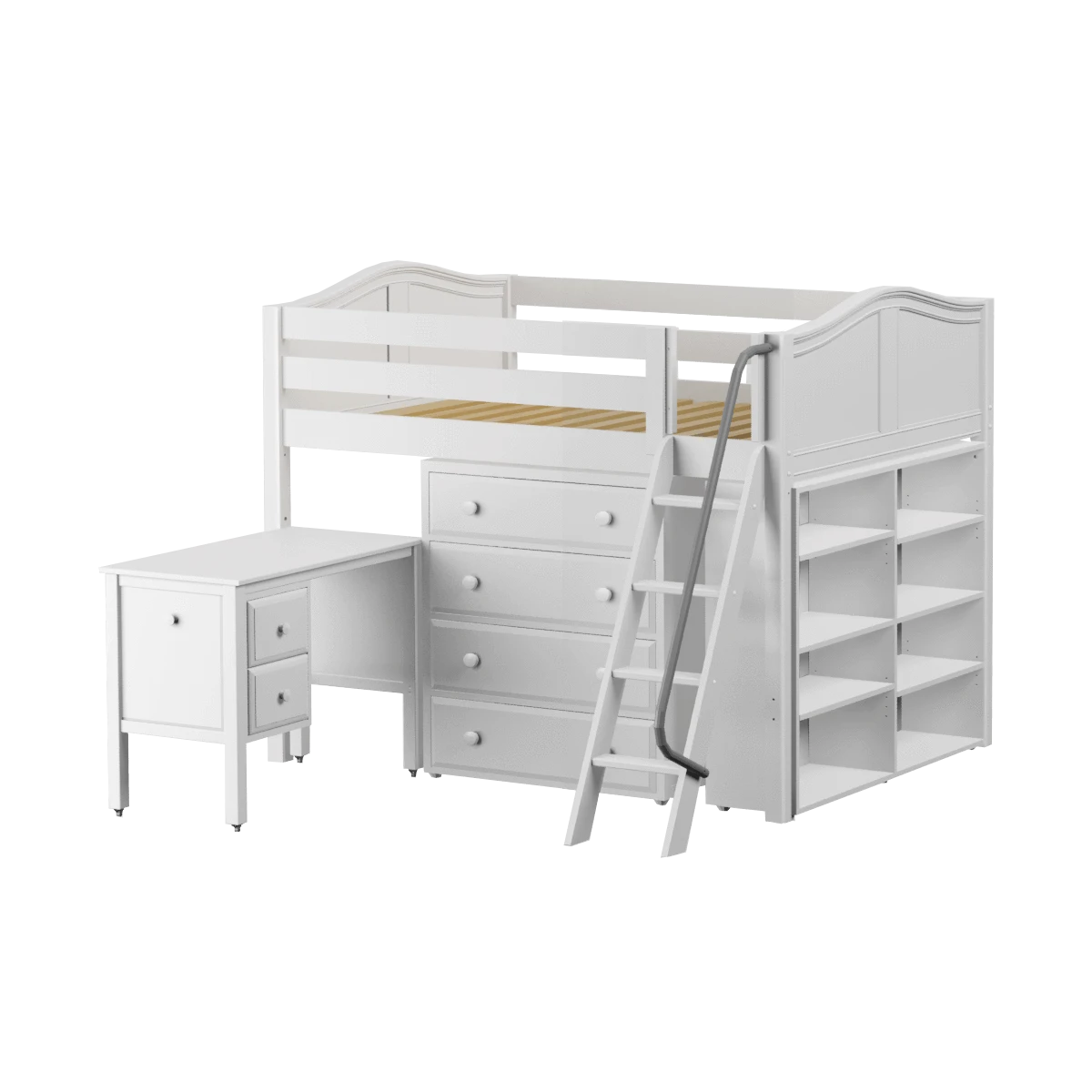 Maxtrix Full Mid Loft Bed With Angled Ladder, Storage + Desk 11 Maxtrix Full Mid Loft Bed With Angled Ladder, Storage + Desk - Image 9