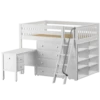 Maxtrix Full Mid Loft Bed With Angled Ladder, Storage + Desk 1 Maxtrix Full Mid Loft Bed With Angled Ladder, Storage + Desk -Kids Furniture KONG23L WS