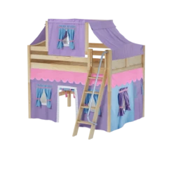Maxtrix Full Mid Loft Bed With Angled Ladder, Curtain + Top Tent 29 Maxtrix Full Mid Loft Bed With Angled Ladder, Curtain + Top Tent -Kids Furniture KONG27 NC f16eb456 52e0 4b58 89d8 5fe984f6a302