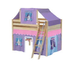 Maxtrix Full Mid Loft Bed With Angled Ladder, Curtain + Top Tent 26 Maxtrix Full Mid Loft Bed With Angled Ladder, Curtain + Top Tent -Kids Furniture KONG27 NP 75e570f5 b1bd 4b50 b791 d6004a58f3c0