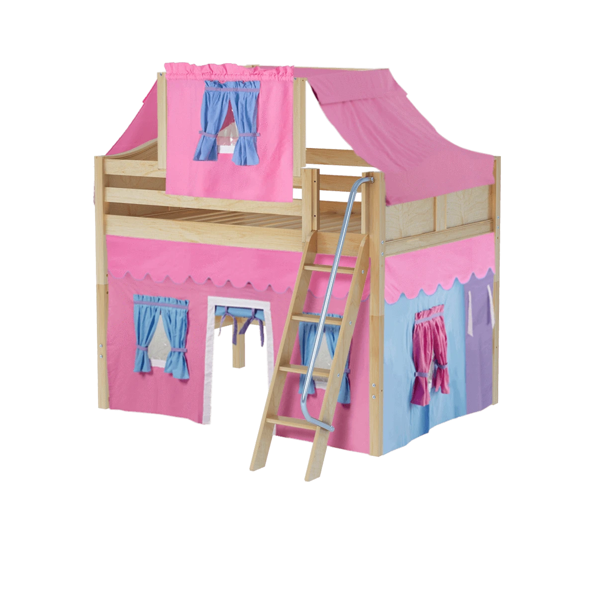Maxtrix Full Mid Loft Bed With Angled Ladder, Curtain + Top Tent 19 Maxtrix Full Mid Loft Bed With Angled Ladder, Curtain + Top Tent - Image 17