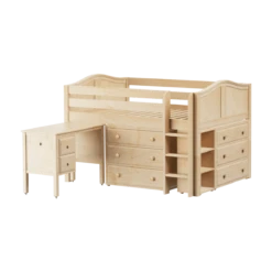 Maxtrix Full Low Loft Bed With Straight Ladder, Storage + Desk -Kids Furniture LARGE21L NC 7f05e035 f9e4 4750 941b fdd08ad51f7e