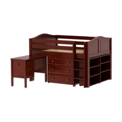 Maxtrix Full Low Loft Bed With Straight Ladder, Storage + Desk -Kids Furniture LARGE23L CC f8dc1774 cdf9 4f23 b0a9 d4a64b66766a