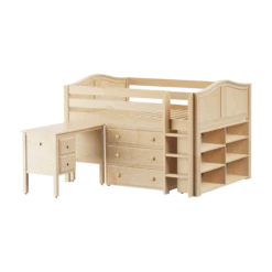 Maxtrix Full Low Loft Bed With Straight Ladder, Storage + Desk -Kids Furniture LARGE23L NC ad77a425 ea4a 4ff8 968a d0abe828eb81