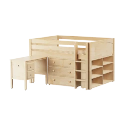 Maxtrix Full Low Loft Bed With Straight Ladder, Storage + Desk -Kids Furniture LARGE23L NP 8b75da59 f1a2 44bf ac9f 31a46f7660ac