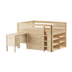 Maxtrix Full Low Loft Bed With Straight Ladder, Storage + Desk -Kids Furniture LARGE23L NS a43ce2df 9d21 43e1 85d3 6d73ce5e09bf