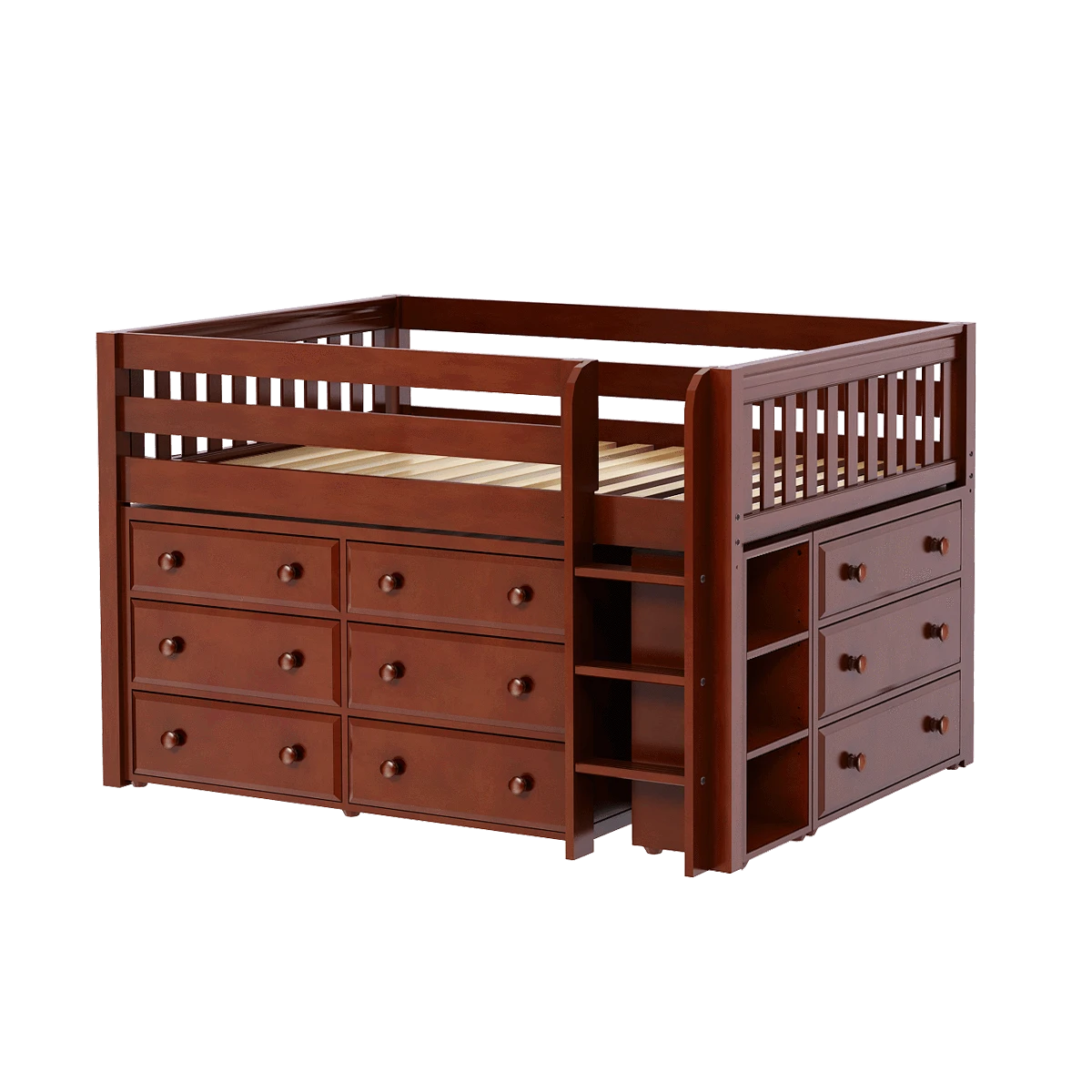 Maxtrix Full Low Loft Bed With Straight Ladder + Storage 4 Maxtrix Full Low Loft Bed With Straight Ladder + Storage - Image 2