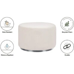 Babyletto Tuba Swivel Gliding Ottoman -Kids Furniture M10185PCMEW White Background 02