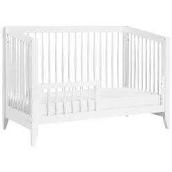 Babyletto Sprout 4-in-1 Convertible Crib With Toddler Bed Conversion Kit -Kids Furniture M10301W White Background 03 ca145476 2c53 4d35 a2ca 0d34e9f3e2c4