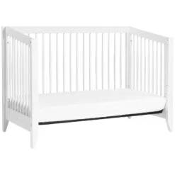 Babyletto Sprout 4-in-1 Convertible Crib With Toddler Bed Conversion Kit -Kids Furniture M10301W White Background 05 8e685279 c508 4f09 8dc3 e98beaf77d4a