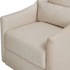 Babyletto Toco Swivel Glider + Stationary Ottoman -Kids Furniture M11287PBEW White Background 04