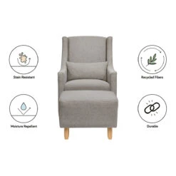 Babyletto Toco Swivel Glider + Stationary Ottoman -Kids Furniture M11287PGEW White Background 02