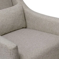 Babyletto Toco Swivel Glider + Stationary Ottoman -Kids Furniture M11287PGEW White Background 05