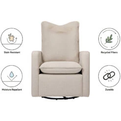 Babyletto Cali Pillowback Swivel Glider 40 Babyletto Cali Pillowback Swivel Glider -Kids Furniture M20987PBEW White Background 02
