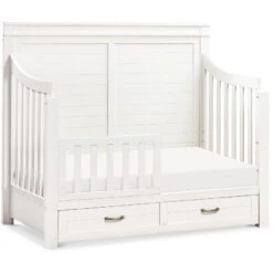 Namesake Wesley Farmhouse 4-in-1 Convertible Crib -Kids Furniture M21101HW White Background 03