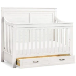 Namesake Wesley Farmhouse 4-in-1 Convertible Crib -Kids Furniture M21101HW White Background 06