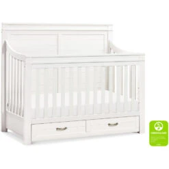 Namesake Wesley Farmhouse 4-in-1 Convertible Crib -Kids Furniture M21101HW White Background Main Greenguard 00