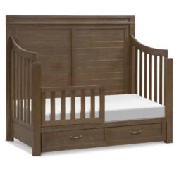 Namesake Wesley Farmhouse 4-in-1 Convertible Crib -Kids Furniture M21101SW White Background 03