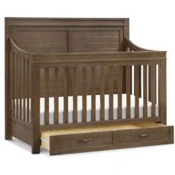 Namesake Wesley Farmhouse 4-in-1 Convertible Crib -Kids Furniture M21101SW White Background 06