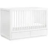 Babyletto Bento 3-in-1 Convertible Storage Crib With Toddler Bed Conversion Kit -Kids Furniture M21601W White Background Main 01