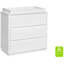 Babyletto Bento 3-Drawer Changer Dresser -Kids Furniture M21623W White Background Main Greenguard 00