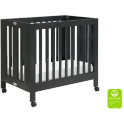 Babyletto Origami Mini Crib -Kids Furniture M6698B White Background Main Greenguard 00
