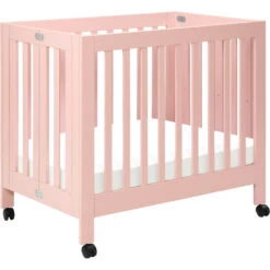 Babyletto Origami Mini Crib -Kids Furniture M6698LP White Background Main 01