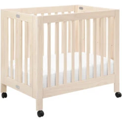 Babyletto Origami Mini Crib -Kids Furniture M6698NX White Background Main 01