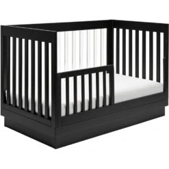 Babyletto Harlow 3-in-1 Convertible Acrylic Crib With Toddler Bed Conversion Kit -Kids Furniture M8601KB White Background 03 751c1325 b80b 4a59 84f2 451bd62e6265