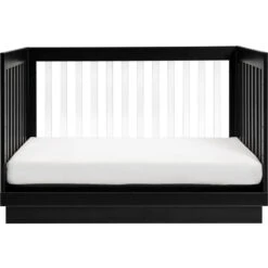Babyletto Harlow 3-in-1 Convertible Acrylic Crib With Toddler Bed Conversion Kit -Kids Furniture M8601KB White Background 06 b834e689 4345 47e2 aad4 1c1b6c6fd2b4