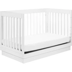 Babyletto Harlow 3-in-1 Convertible Acrylic Crib With Toddler Bed Conversion Kit -Kids Furniture M8601KW White Background 02 d1a7dcf2 acc0 49d3 afe9 9504da08fcaf