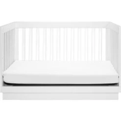 Babyletto Harlow 3-in-1 Convertible Acrylic Crib With Toddler Bed Conversion Kit -Kids Furniture M8601KW White Background 03 fc95a2f6 282d 4453 8ee8 a5b3b04455c7