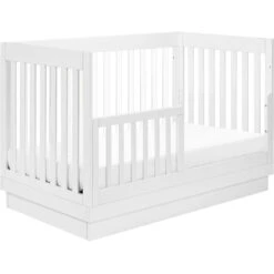 Babyletto Harlow 3-in-1 Convertible Acrylic Crib With Toddler Bed Conversion Kit -Kids Furniture M8601KW White Background 05 ee48a704 9b23 41ed b2c4 77364b03cbeb