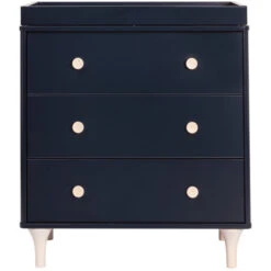Babyletto Lolly 3-Drawer Changer Dresser With Removable Changing Tray -Kids Furniture M9023VNX White Background 01