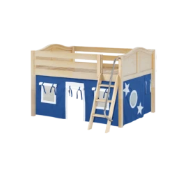 Maxtrix Full Low Loft Bed With Angled Ladder + Curtain -Kids Furniture MANSION22 NC 878ef4f8 bb4c 4cc6 98eb 4114cb8a5486