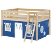 Maxtrix Full Low Loft Bed With Angled Ladder + Curtain -Kids Furniture MANSION22 NS f0b7f398 674e 4520 b09a 16030f4fcd3f