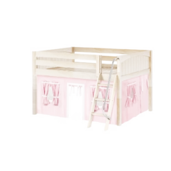 Maxtrix Full Low Loft Bed With Angled Ladder + Curtain -Kids Furniture MANSION23 NP