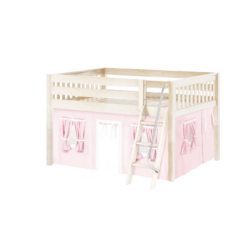 Maxtrix Full Low Loft Bed With Angled Ladder + Curtain -Kids Furniture MANSION23 NS