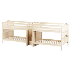 Maxtrix Full Low Quadruple Bunk Bed With Stairs -Kids Furniture MEGA NC