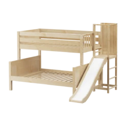 Maxtrix Low Twin Over Full Bunk Bed With Slide Platform -Kids Furniture MERGE NP