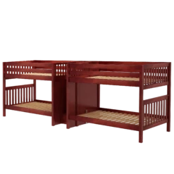 Maxtrix Full XL Quadruple Bunk Bed With Stairs -Kids Furniture META XL CS