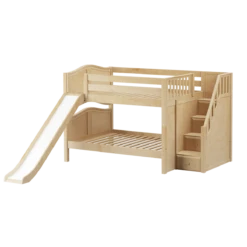 Maxtrix Full Low Bunk Bed With Stairs + Slide -Kids Furniture MOUNTAIN NC