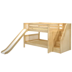 Maxtrix Full Low Bunk Bed With Stairs + Slide
